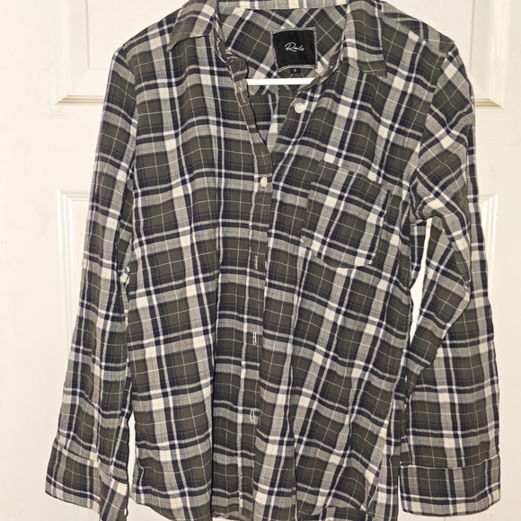 Rails Tops - #310 Rails Green and White Plaid Casual Shirt